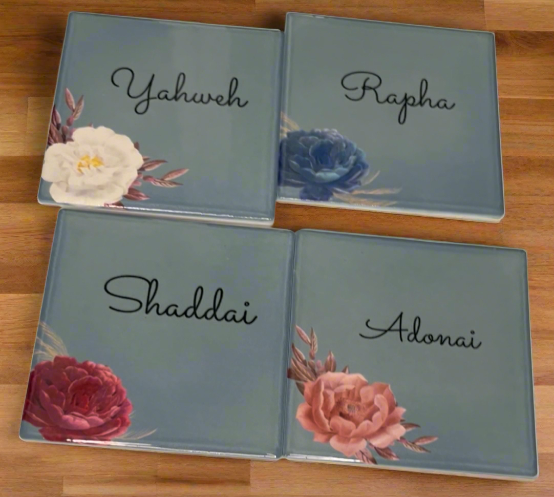 Name of God Coasters Blue